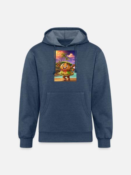 A cartoon of dancing - Unisex Organic Hoodie - heather navy