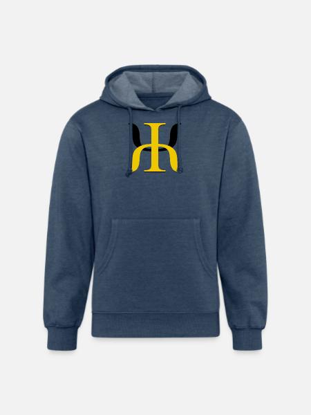 Golden Lambda Glyph - Unisex Organic Hoodie - heather navy