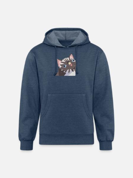 Idiot Cat - Unisex Organic Hoodie - heather navy