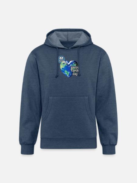 Happy Earth Day - Unisex Organic Hoodie - heather navy