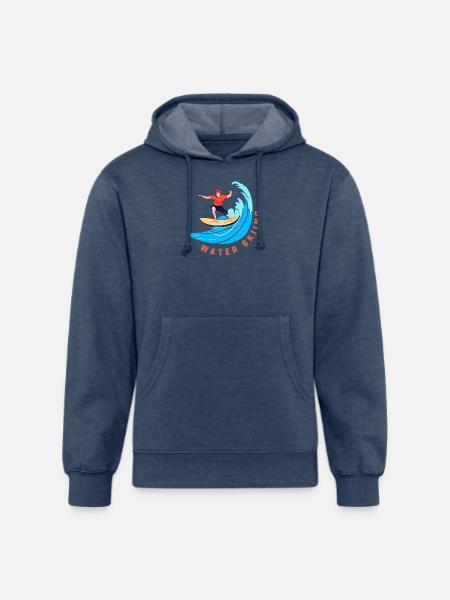 skiing On the water - Unisex Organic Hoodie - heather navy