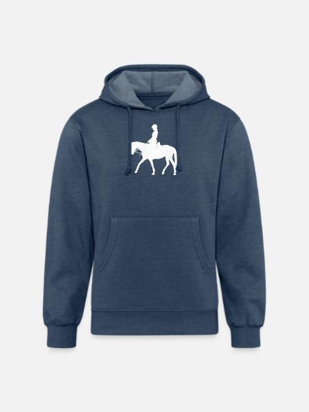 Equestrian White - Unisex Organic Hoodie - heather navy