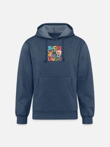 Bucks and Belly Laughs - Unisex Organic Hoodie - heather navy