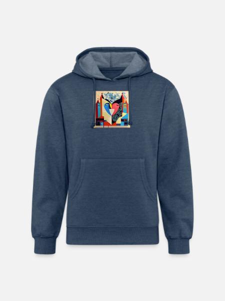 Broken heart - Unisex Organic Hoodie - heather navy