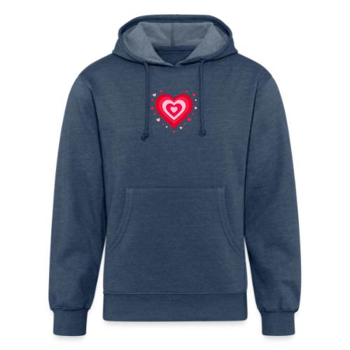 Layered Red & Pink Heart – Cute Valentine Love - Unisex Organic Hoodie