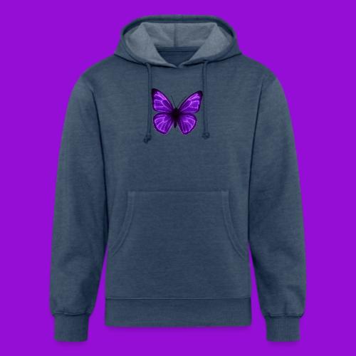 Neon Purple Butterfly - Unisex Organic Hoodie