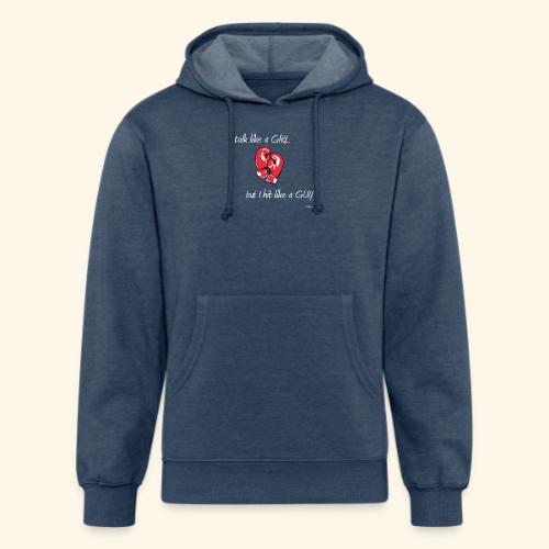 I talk like a girl but hit like a guy - new - Unisex Organic Hoodie