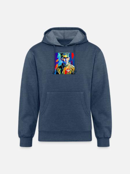 American Bomber Pilot - WW2 - Unisex Organic Hoodie - heather navy