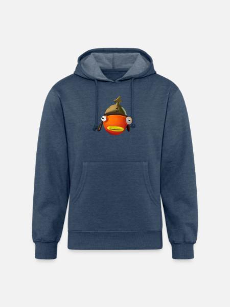 Fish face cartoon - Unisex Organic Hoodie - heather navy