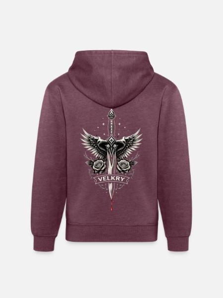 Death wings - Unisex Organic Hoodie - heather burgundy