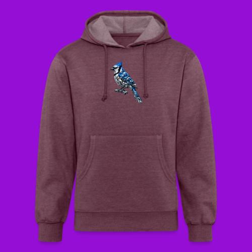 Silver Blue Jay on Perch + Flight Stages 2-print - Unisex Organic Hoodie