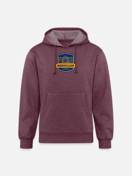 Montpellier Emblem Patch - Unisex Organic Hoodie - heather burgundy