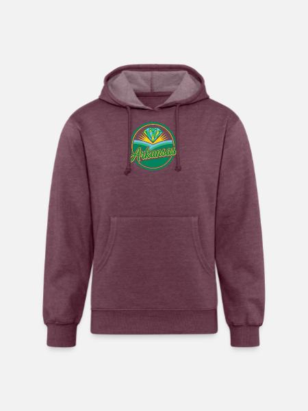 Arkansas Diamond Sunrise Emblem - Unisex Organic Hoodie - heather burgundy