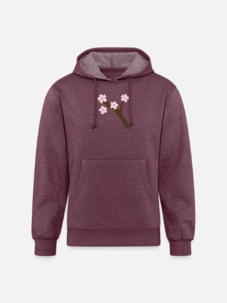 sakura branch - Unisex Organic Hoodie - heather burgundy