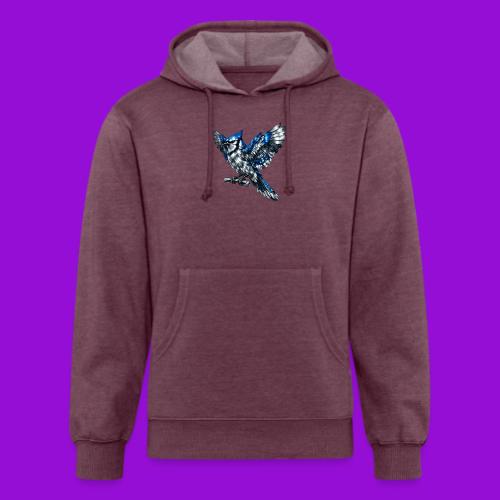 Silver Blue Jay Open Wing Perch - Unisex Organic Hoodie