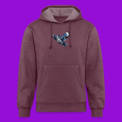 Silver Blue Jay in Flight - Unisex Organic Hoodie