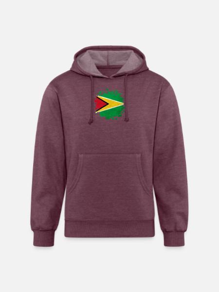 Guyana flag blob - Unisex Organic Hoodie - heather burgundy