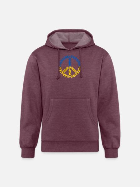 Ukraine Peace - Unisex Organic Hoodie - heather burgundy