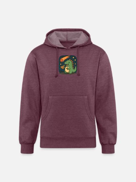 Dinosaur Space Adventure Design - Unisex Organic Hoodie - heather burgundy