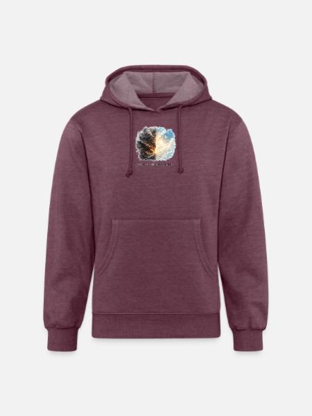 Fire and Sky Dichotomy - Unisex Organic Hoodie - heather burgundy