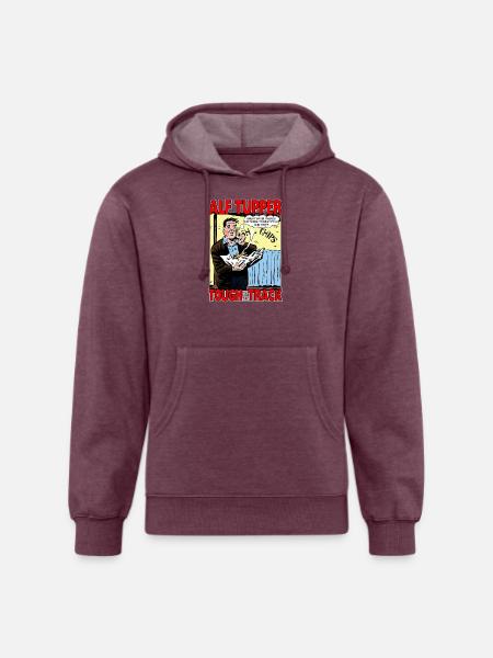 Alf Tupper Tough of the Track Comic Fish & Chips - Unisex Organic Hoodie - heather burgundy