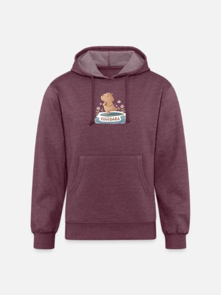 Capybara Yogi - Unisex Organic Hoodie - heather burgundy
