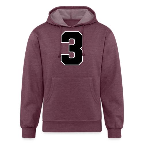 Varsity Number 3 Athletic Font - Unisex Organic Hoodie