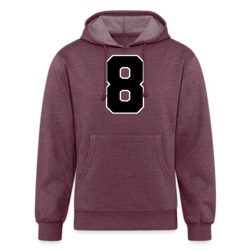 Varsity Number 8 College Style - Unisex Organic Hoodie