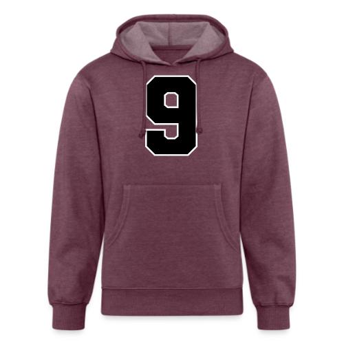Varsity Number 9 Athletic Font - Unisex Organic Hoodie