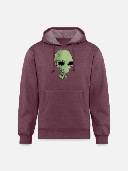 Alien Tattoo - Unisex Organic Hoodie - heather burgundy