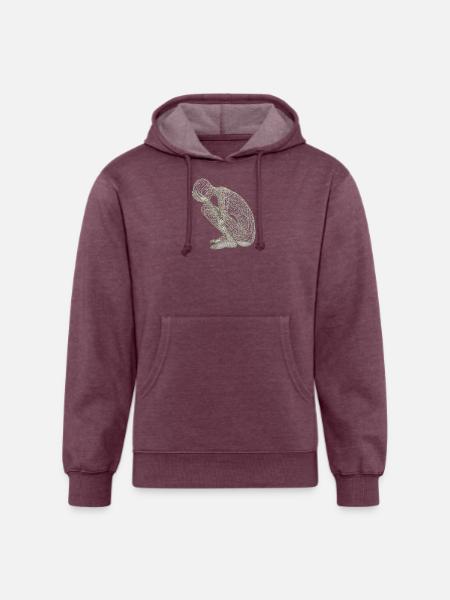 Wireframe Kneeling Figure - Unisex Organic Hoodie - heather burgundy