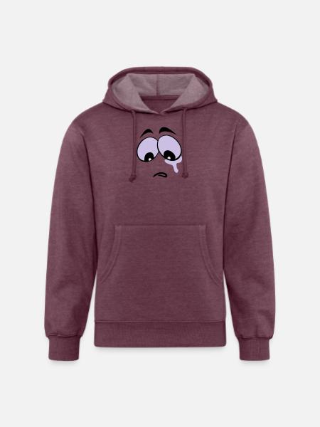 Sad Face - Unisex Organic Hoodie - heather burgundy