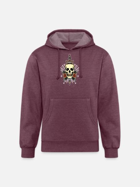 Skull And Dagger - Unisex Organic Hoodie - heather burgundy