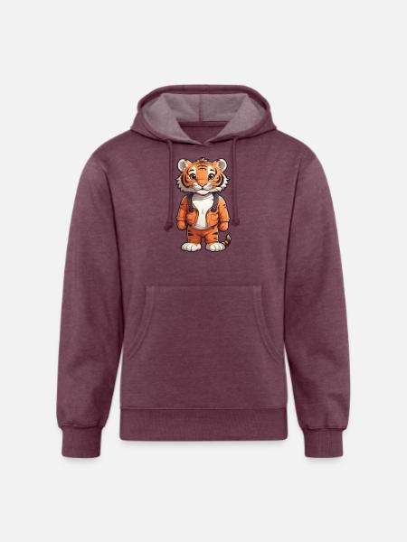 TIGER KING - Unisex Organic Hoodie - heather burgundy