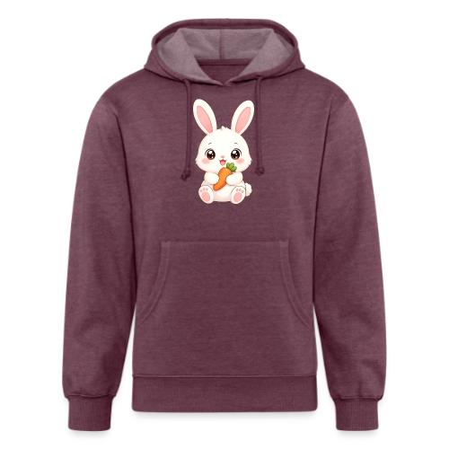 Cute Bunny Rabbit Holding Carrot – Kawaii Easter - Unisex Organic Hoodie
