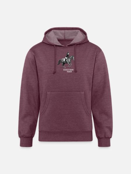 Monochrome Equestrian Rider - Unisex Organic Hoodie - heather burgundy