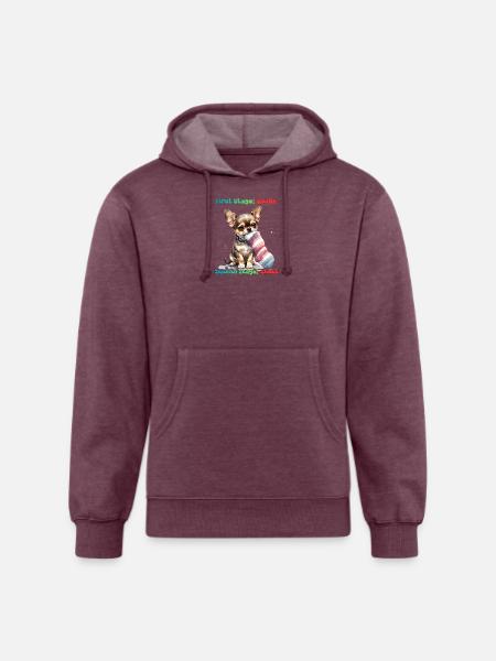 Chihuahua Sock Munching - Unisex Organic Hoodie - heather burgundy