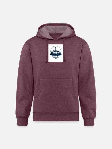 Silent Pines - Unisex Organic Hoodie - heather burgundy