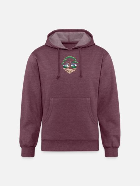 Floating Harmony Tree - Unisex Organic Hoodie - heather burgundy