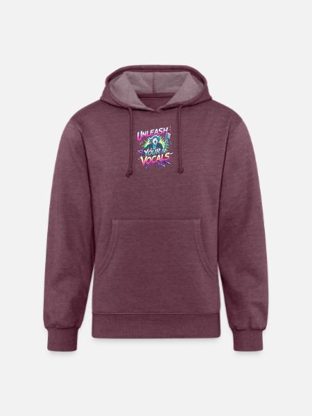 Karaoke Unleash Your Vocals - Unisex Organic Hoodie - heather burgundy
