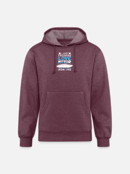 Motorboat Love Motor Boating - Unisex Organic Hoodie - heather burgundy