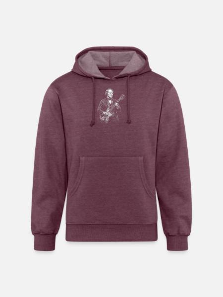 Andrew Johnson Guitarist Portrait  - Unisex Organic Hoodie - heather burgundy