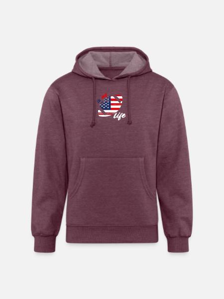 Patriotic Football Life - Unisex Organic Hoodie - heather burgundy