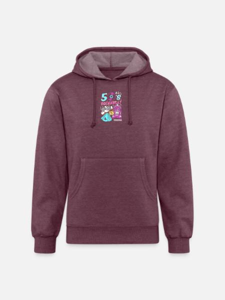 Sock Hop Party Rockabilly - Unisex Organic Hoodie - heather burgundy