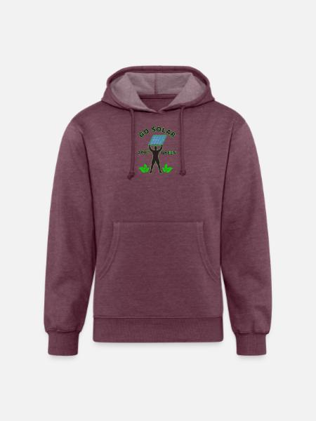 Go_solar-_save_green_-height - Unisex Organic Hoodie - heather burgundy