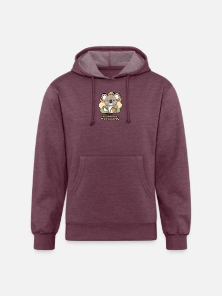 Koala Sips Again - Unisex Organic Hoodie - heather burgundy