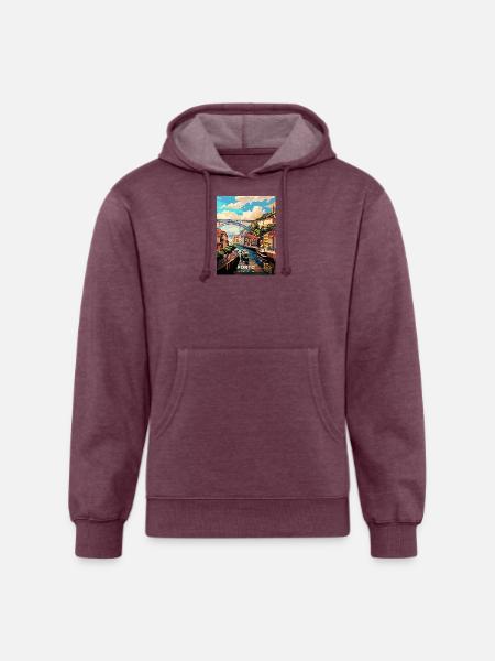Porto Portugal Travel - Unisex Organic Hoodie - heather burgundy