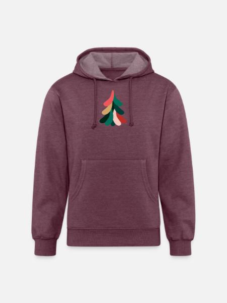 Vivid Abstract Evergreen – Christmas - Unisex Organic Hoodie - heather burgundy
