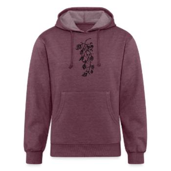 Hop Vines - Unisex Organic Hoodie - heather burgundy - Front
