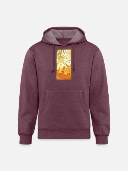 Landscape Sun - Unisex Organic Hoodie - heather burgundy